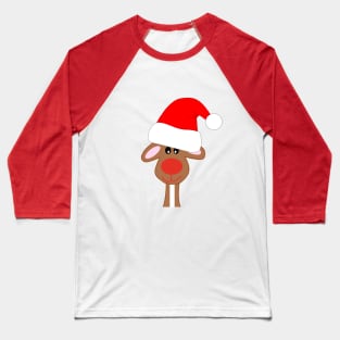 RED Nose Reindeer Xmas Baseball T-Shirt